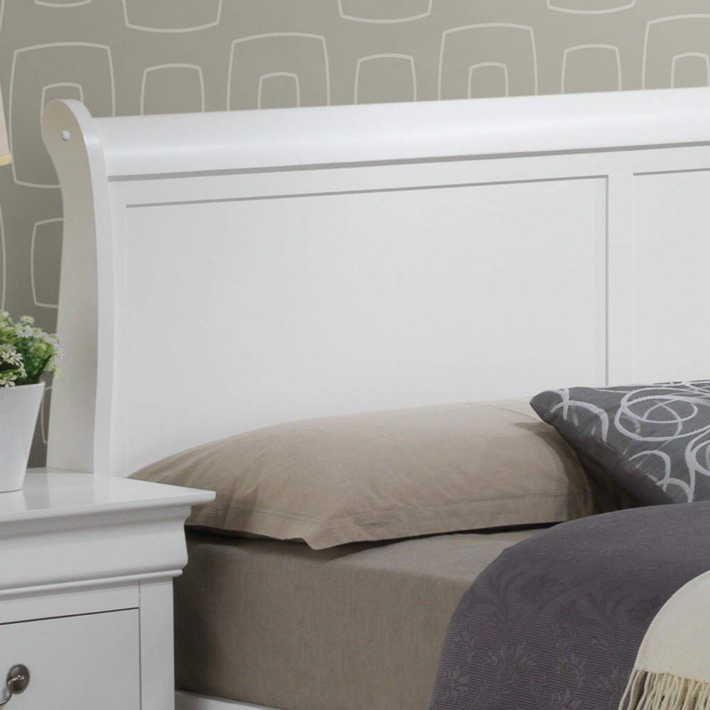 Charming Traditional King Storage Bed In White White Particle Board