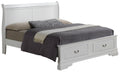 Elegant Full Bed With Storage In White White Particle Board
