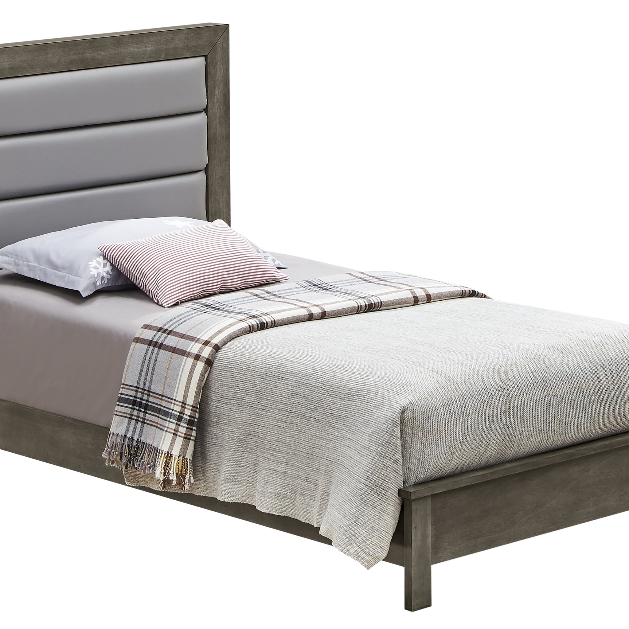 Stylish Gray Twin Bed With Versatile Design Box Spring Required Twin Gray Particle Board