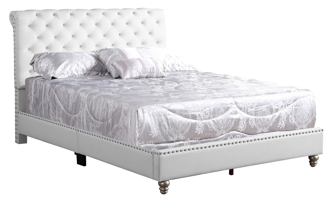 Maxx G1938 Qb Up Tufted Upholstered Bedwhite White Foam Pu