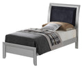 Contemporary Silver Champagne Twin Bed Champagne Particle Board