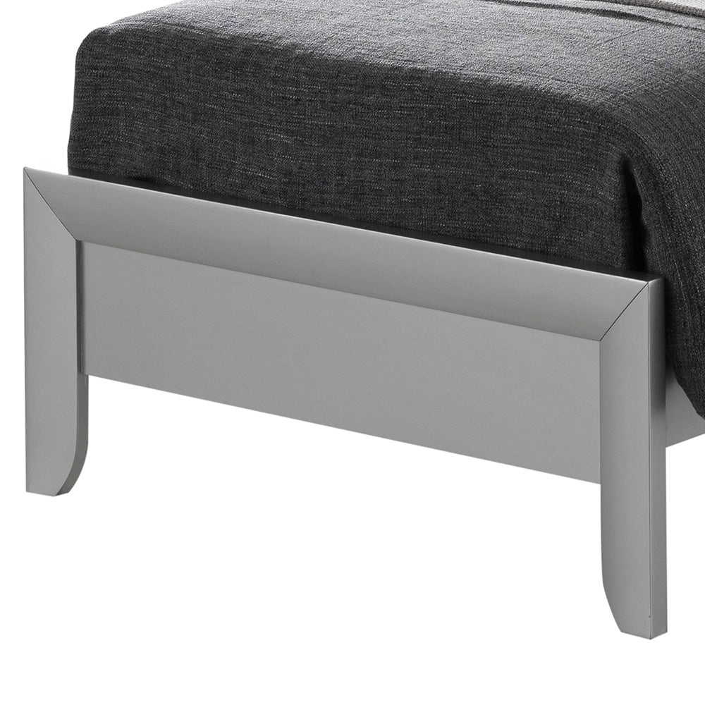 Contemporary Silver Champagne Twin Bed Champagne Particle Board