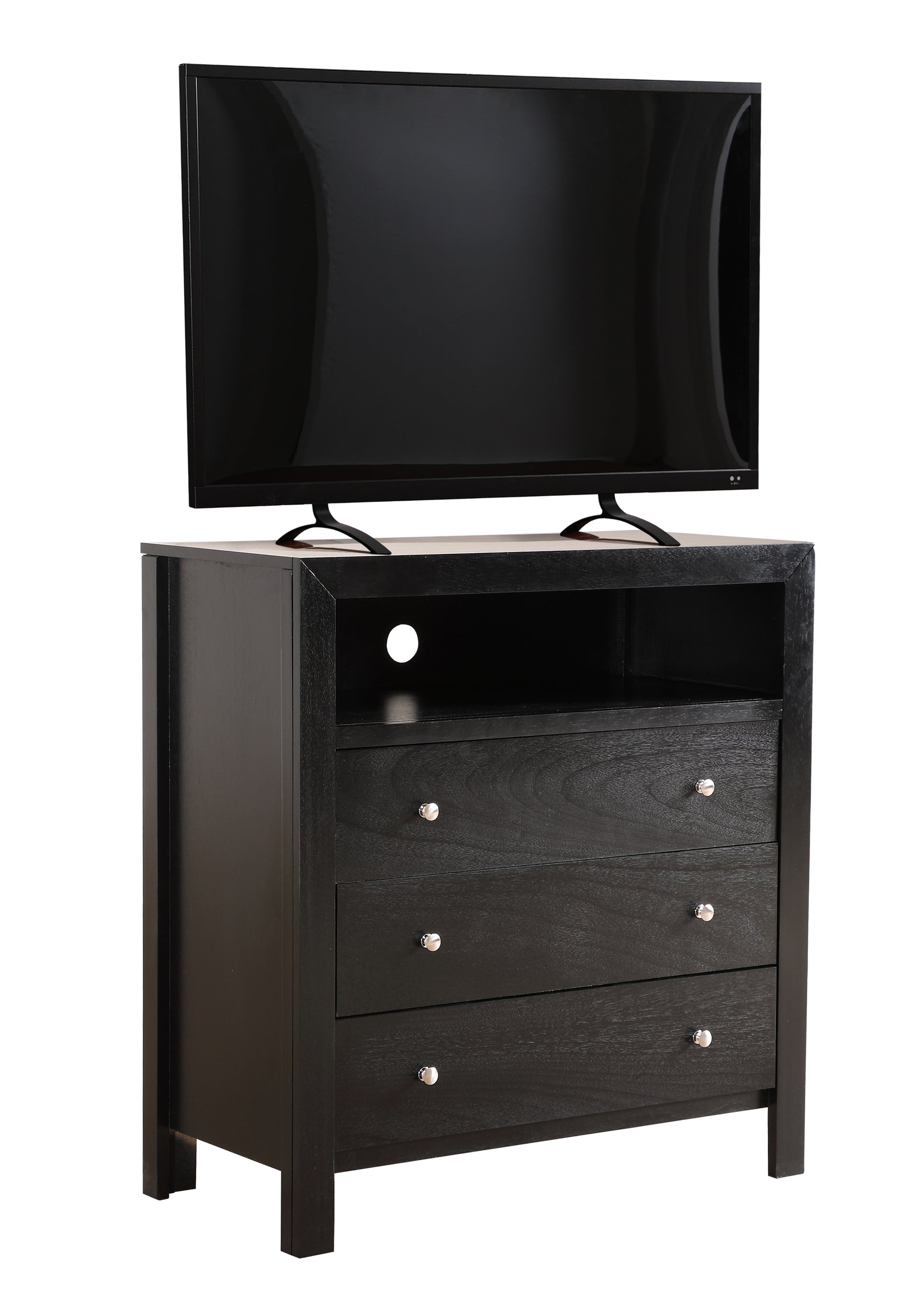 Burlington G2450 Tv Media Chestblack Black Particle Board