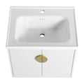 60 Inch Soft Close Doors Bathroom Vanity With Sink, And A Small Storage Shelves.Bvc06360Gwh Gloss White Bathroom Wall Mounted Modern Plywood