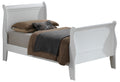 Charming Traditional Twin Bed In Pristine White White Particle Board