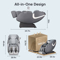 Bosscare 2023 Massage Chairs With Ai Voice Control Shiatsu Recliner Gray Gray Leather Leather