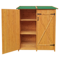 Xwt011 Wooden Shed Natural For Backyard Garden Big Tool Storage Flat Roof Tool Room 63.58