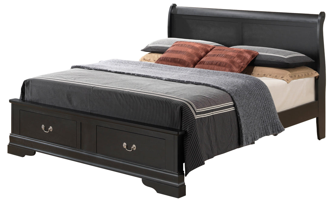 Louis Phillipe G3150D Qsb2 Queen Storage Bedblack Black Particle Board