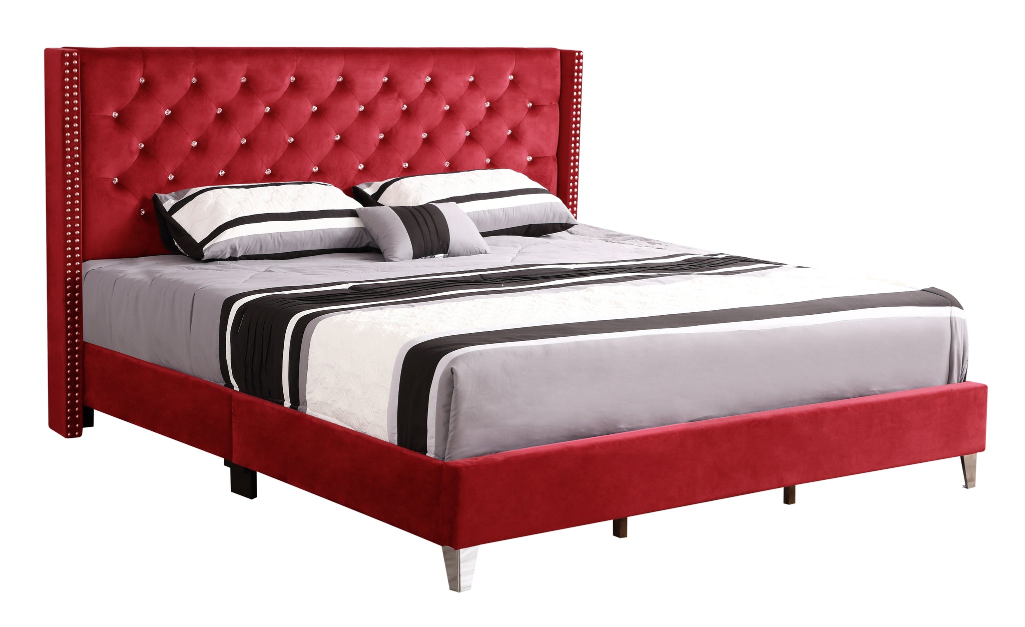 Julie G1922 KB UP King Upholstered Bed cherry-foam-velvet