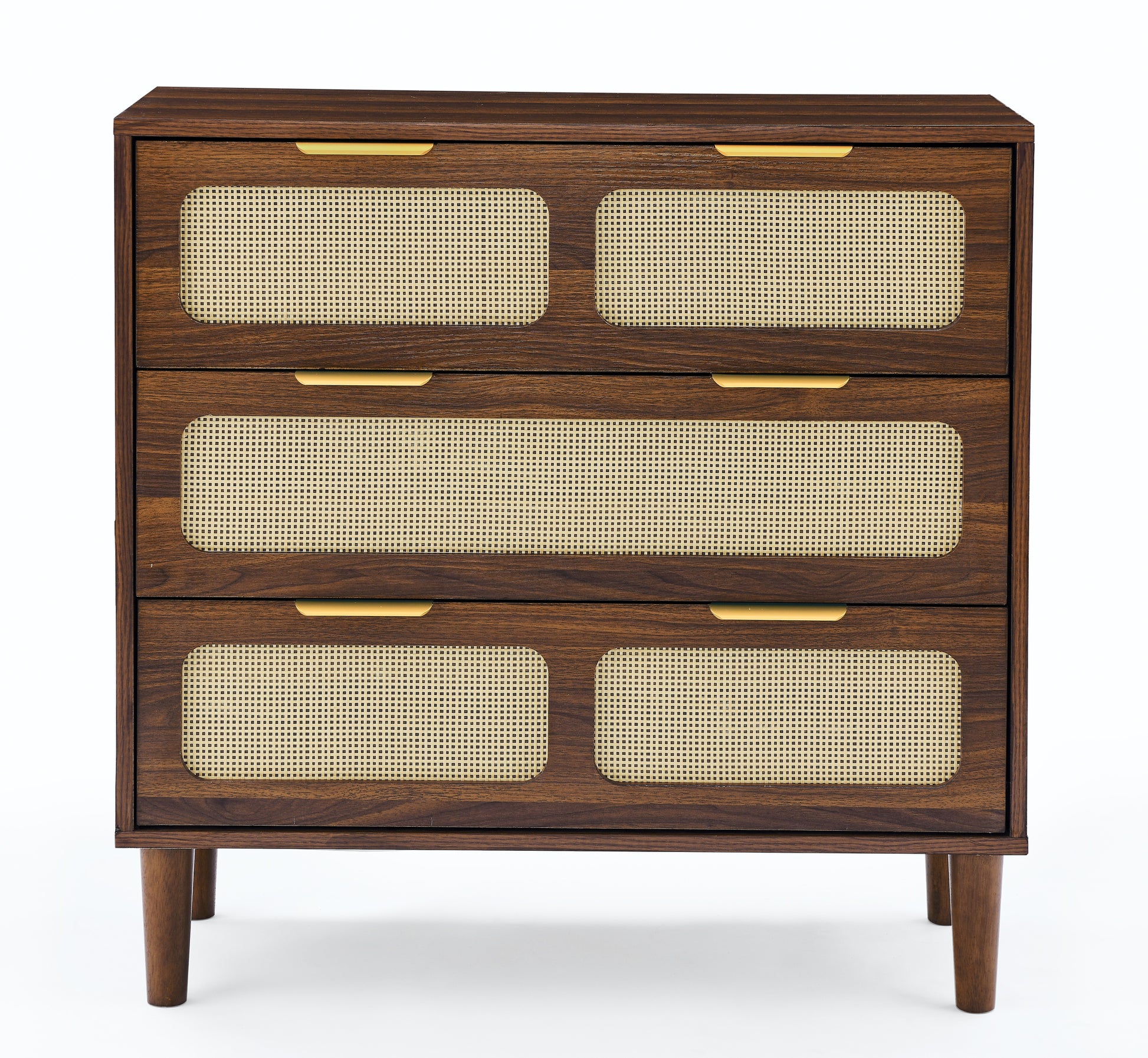 3 Drawer Dresser, Modern Rattan Dresser Cabinet With Wide Drawers And 3 Drawer Dresser, Modern Rattan Dresser Cabinet With Wide Drawers And