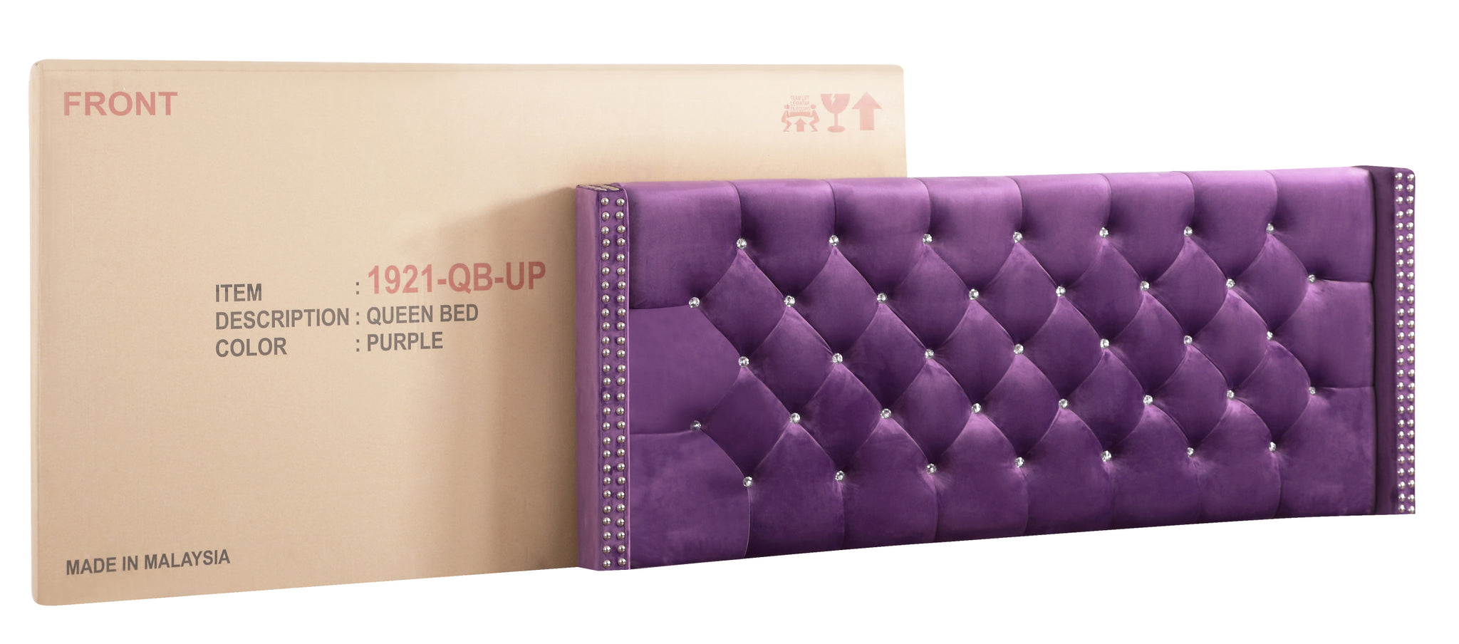 Julie G1921 QB UP Queen Upholstered purple-foam-velvet