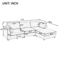 Upholstery Convertible Sectional Sofa, L Shaped Couch With Reversible Chaise Beige Polyester