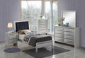 Contemporary Silver Champagne Twin Bed Champagne Particle Board