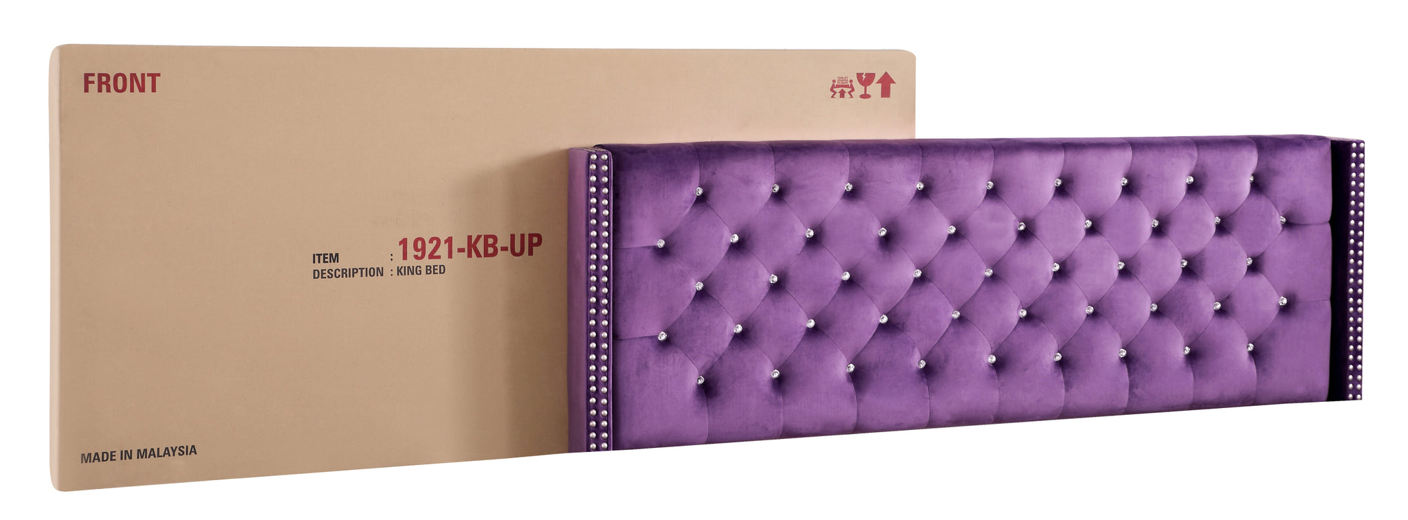 Julie G1921 KB UP King Upholstered Bed purple-foam-velvet