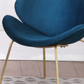 2 Chair 1 Carton Velvet Dining Chairs, Upholstered Living Room Chairs With Gold Metal Legs 6 Colors Blue Velvet