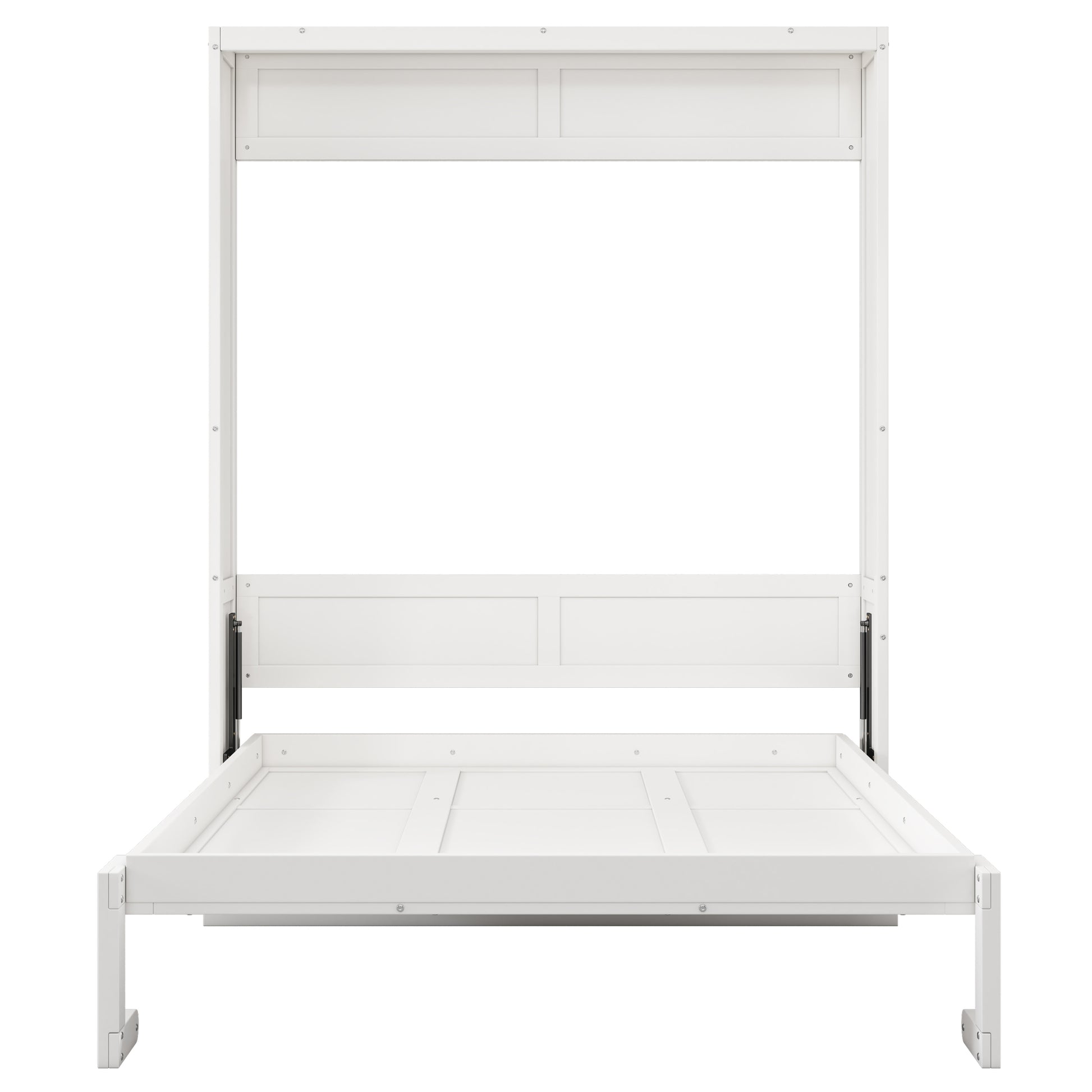 Queen Size Murphy Bed, 68 Inch Cabinet Bed Folding Wall Bed With Desk Combo Perfect For Guest Room,Study, Office,White Old Sku:Bs311491Aac Box Spring Not Required Queen White Wood White Pine Murphy Solid Wood Mdf