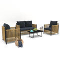 Comming Outdoor Pe Wicker Sofa Set 2 Pieces Single Sofa Set Yes Complete Patio Set Black Brown Rust Resistant Frame Fade Resistant Cushion Garden & Outdoor Modern Sofa Seating Groups Foam Steel