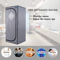 Portable Full Size Grey Infrared Sauna Tent Personal Home Spa, With Infrared Panels, Heating Foot Pad, Controller, Foldable Chair ,Reading Light. Easy To Install. Fast Heating, With Fcc Certification Cement Grey Polyester Polyester