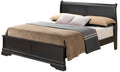 Traditional Black King Bed For Comfort Black Particle Board