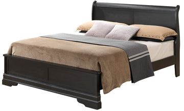 Traditional Black King Bed For Comfort Black Particle Board