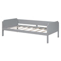 Wood Twin Size Platform Bed With 2 Drawers And 1 Chair&Desk Set, Gray White Box Spring Not Required Twin White Gray Wood Bedroom Solid Wood Mdf