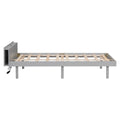 Modern Design Twin Size Platform Bed Frame With Built In Usb Port For Grey Color Grey Particle Board