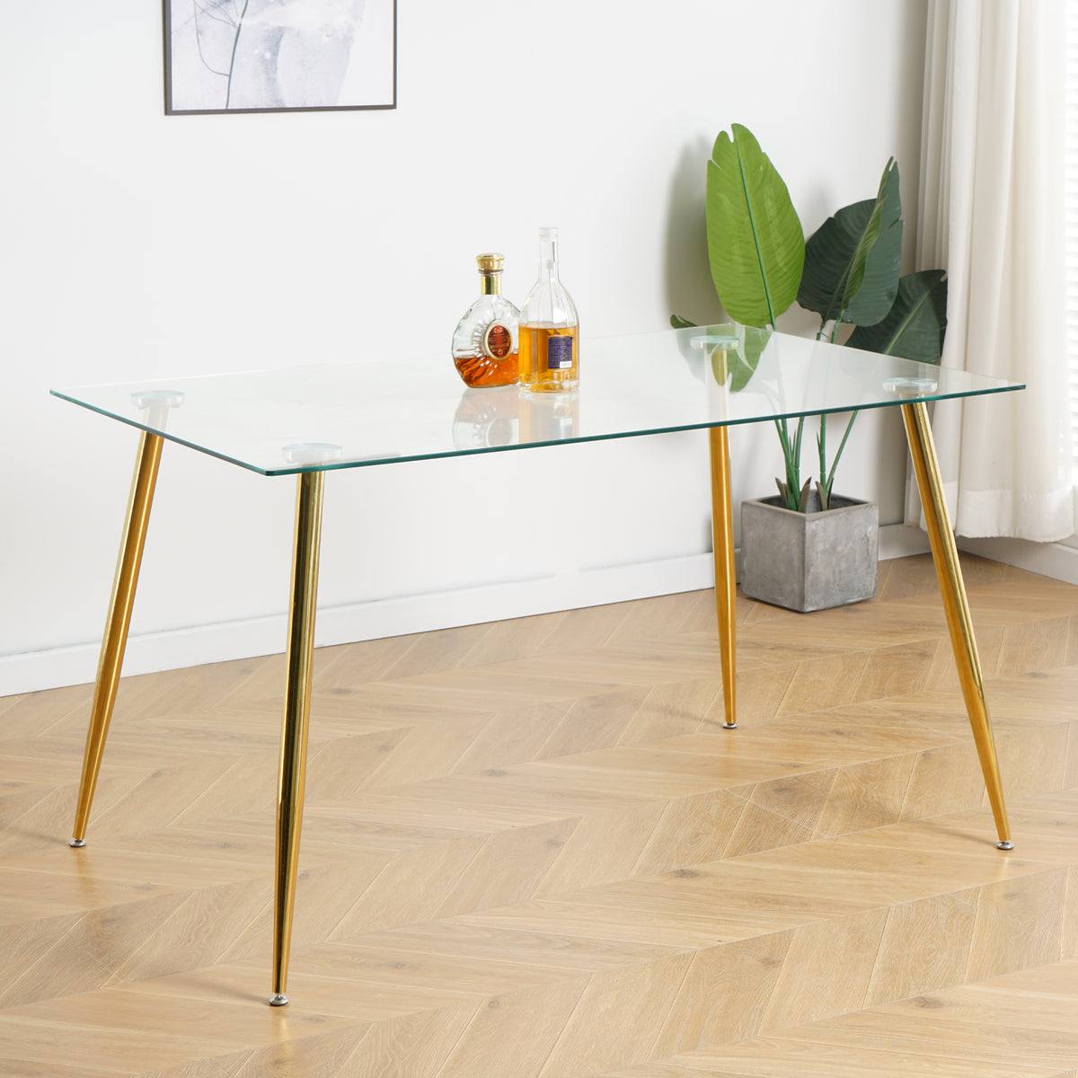 Modern Kitchen Glass Dining Table 51 display picture 1