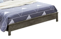 Elegant Transitional Gray Frame Bed Box Spring Required Queen Gray Particle Board