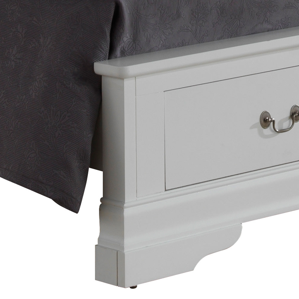 Charming Traditional King Storage Bed In White White Particle Board