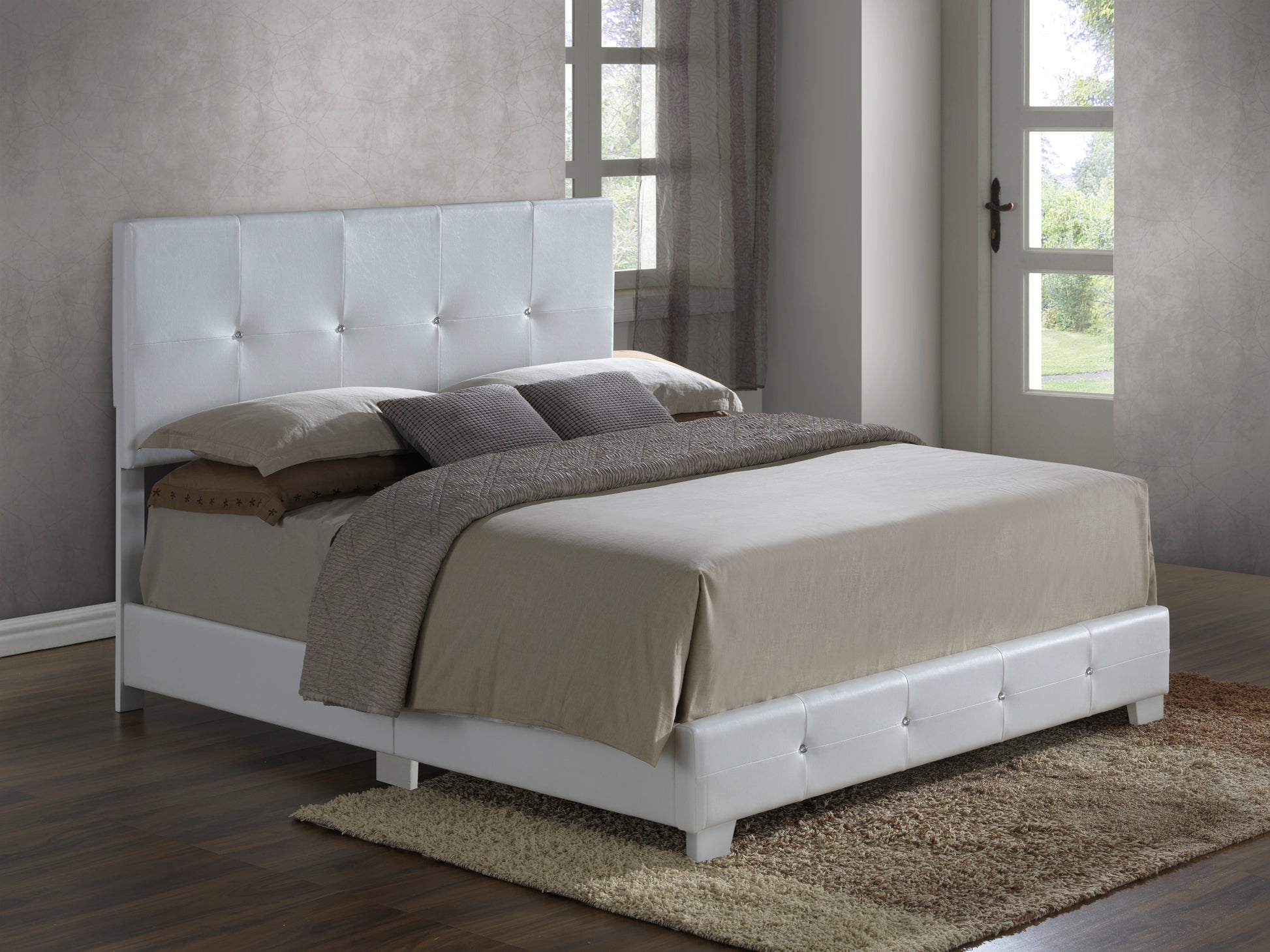 Nicole G2577 FB UP Full Bed , WHITE white-foam-pu