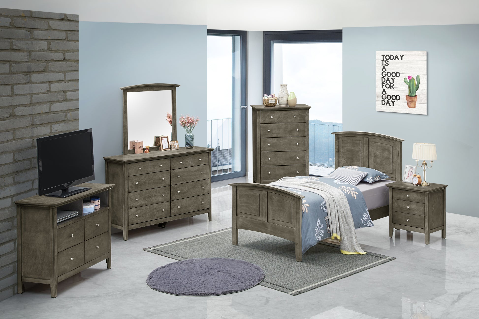 Hammond G5405A Tb Twin Bed 2 Boxes Gray Twin Gray Bedroom Particle Board