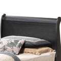 Classic Black Twin Bed With Timeless Elegance Black Particle Board