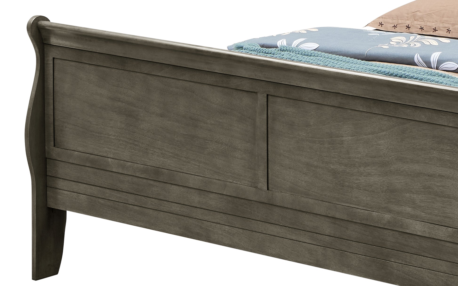 Traditional Gray King Bed For Elegant Bedrooms Gray Particle Board