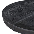 Farmhouse Dining Table Extendable Round Table For Kitchen, Dining Room Black Black Solid Wood Mdf