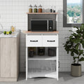 Wooden Kitchen Cabinet White Pantry Storage Microwave Cabinet With Storage Drawer White Mdf