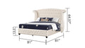 Sophia King 4 Pc Bedroom Set Made With Wood In Cream Box Spring Not Required King Cream Wood 4 Piece Set Bedroom Modern Upholstered Velvet Tufted Wood