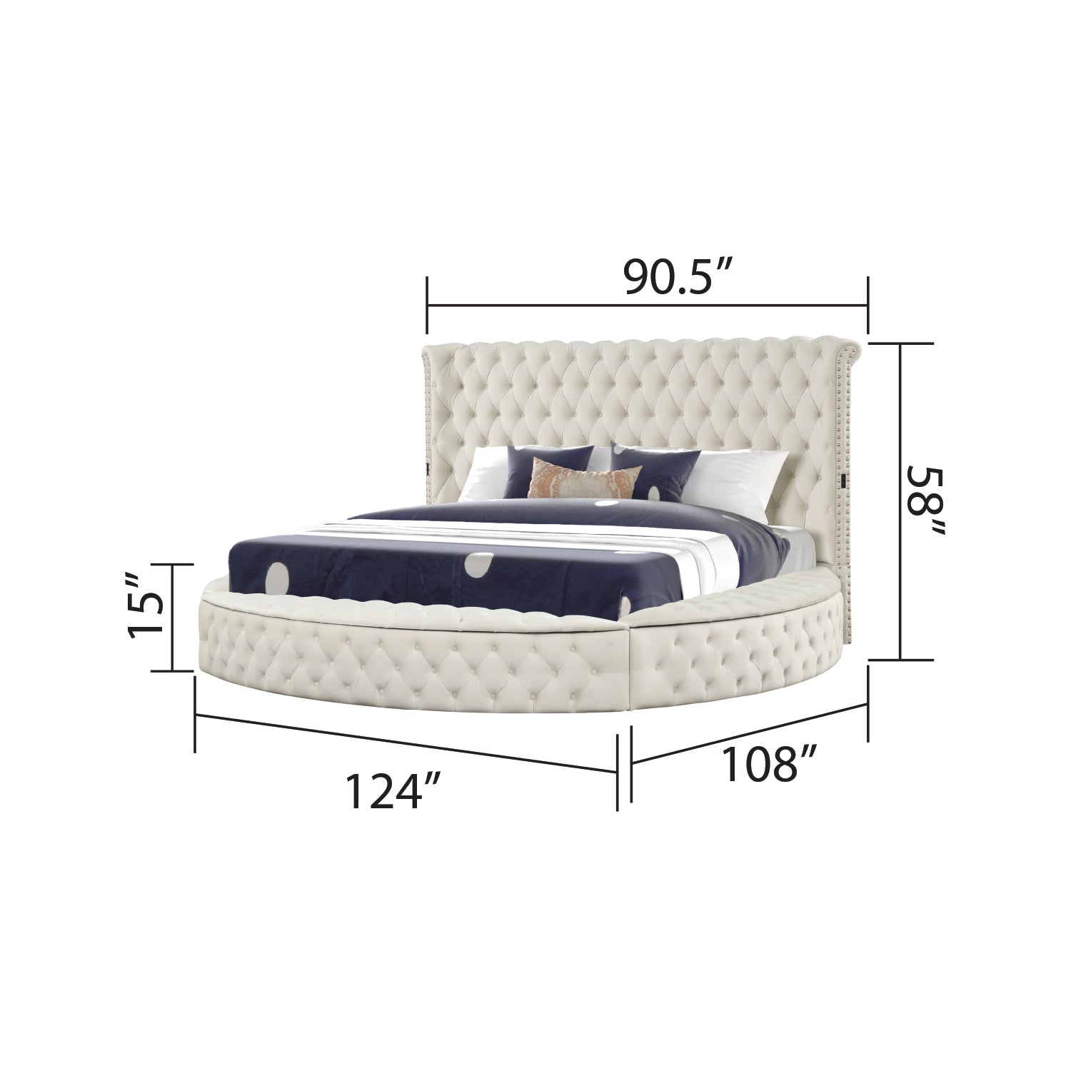 Modern Style King 5Pc Vanity Bedroom Set With Usb Ports & Made With Wood In Cream Box Spring Not Required King Cream Wood 5 Piece Set Bedroom Modern Upholstered Tufted Velvet Wood