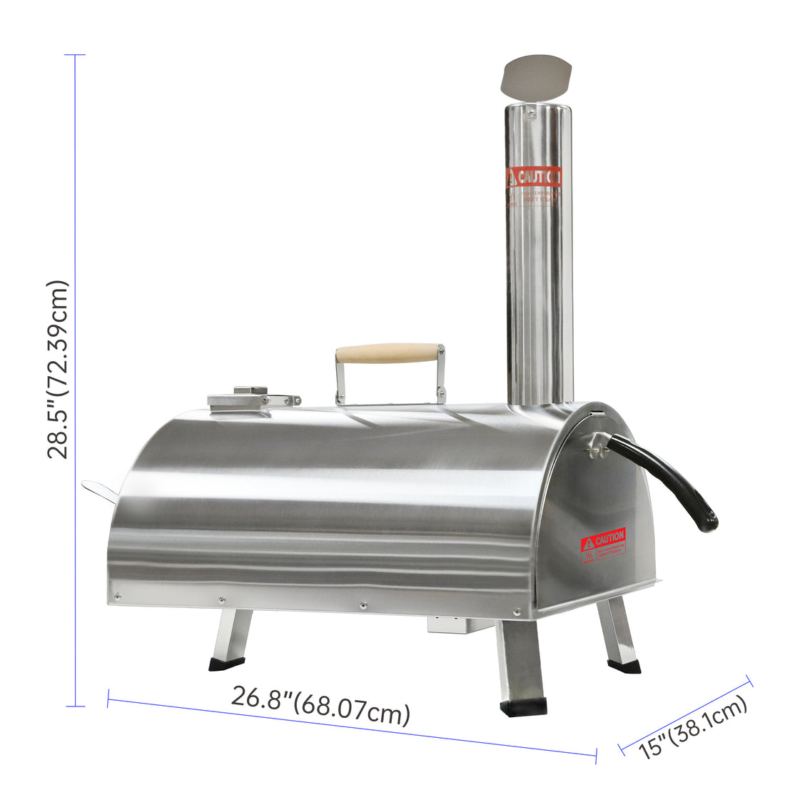 Pizza Oven Outdoor 12" Automatic Rotatable Pizza Ovens Portable Stainless Steel Wood Fired Pizza Oven Pizza Maker With Built In Thermometer Pizza Cutter Carry Bag Silver Garden & Outdoor American Design Stainless Steel Stainless Steel