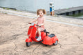 6V Licensed Vespa Scooter Motorcycle With Side Car For Kids, Red Red Chrome
