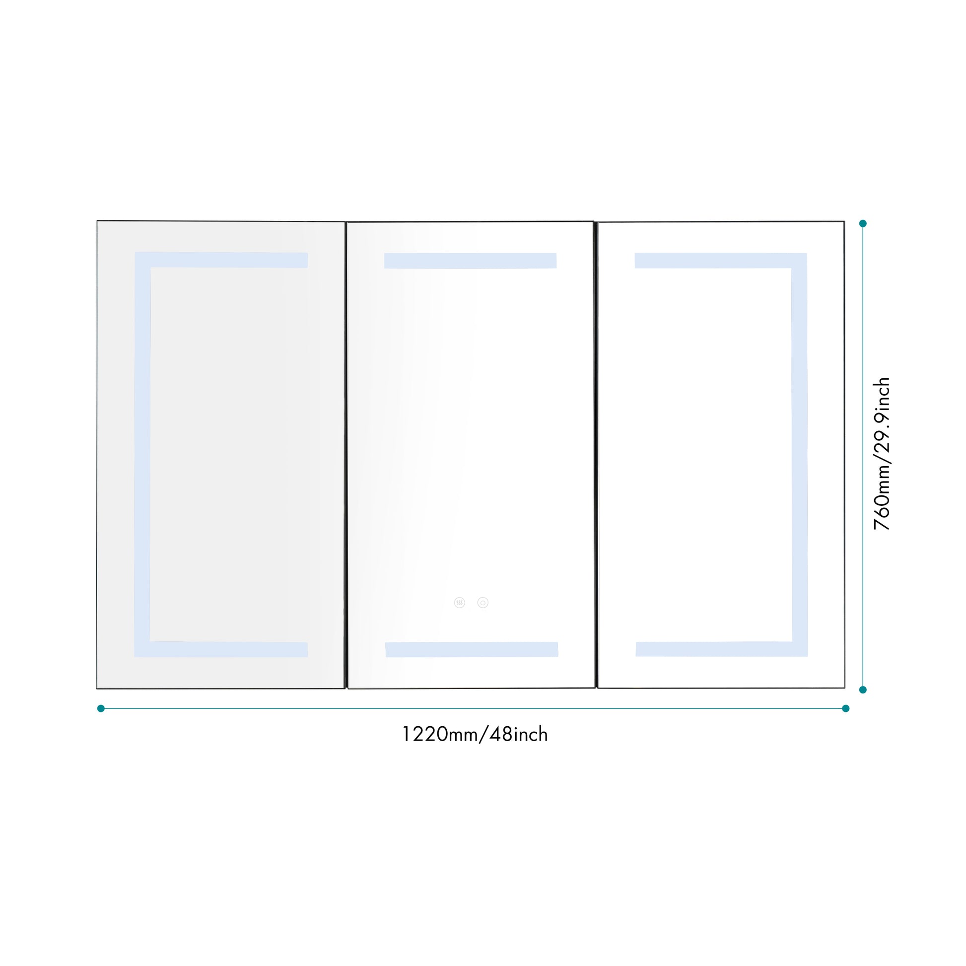 48*30 in Led Mirror Lighted Medicine Cabinet with