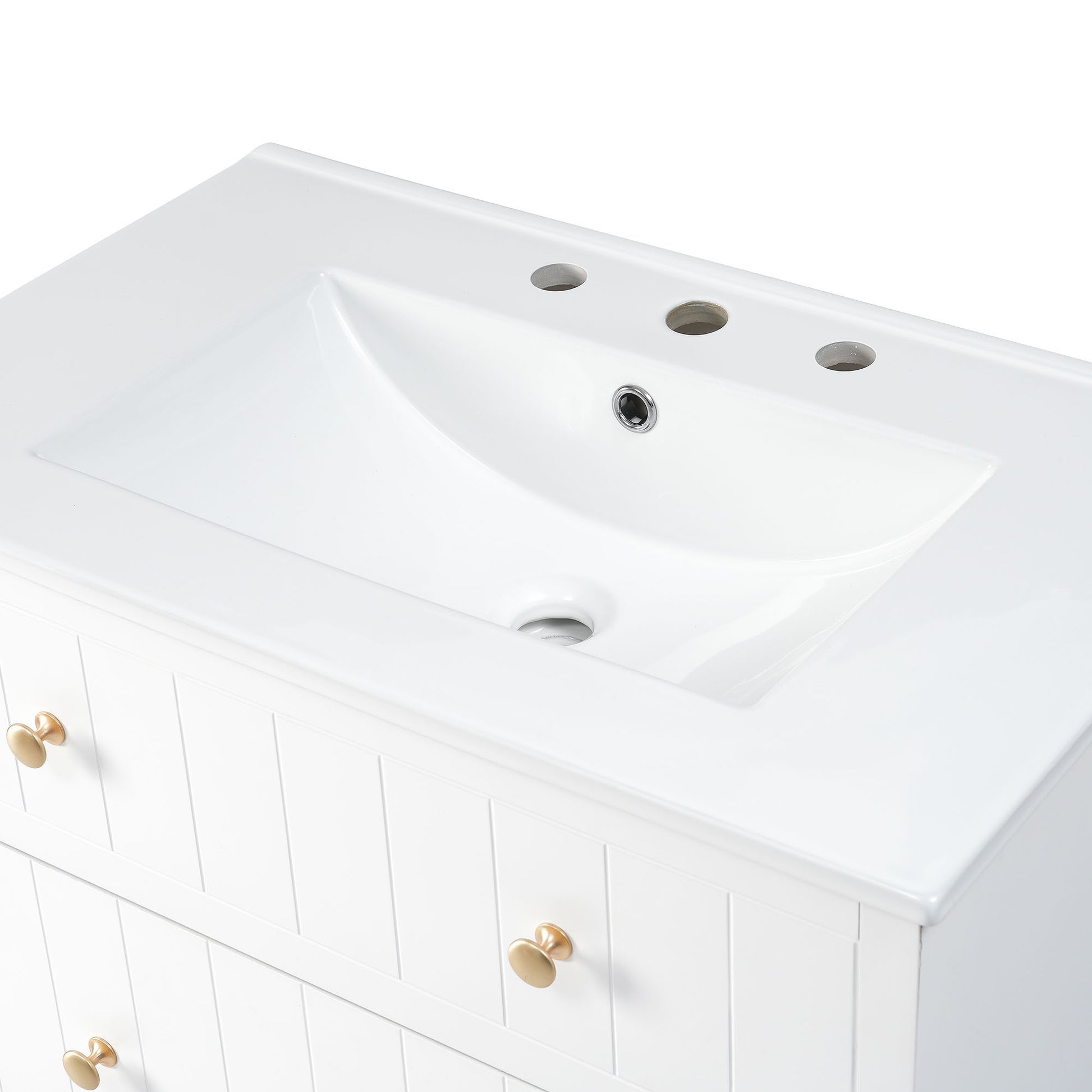 Sink Only 30" Bathroom Vanity White Ceramic