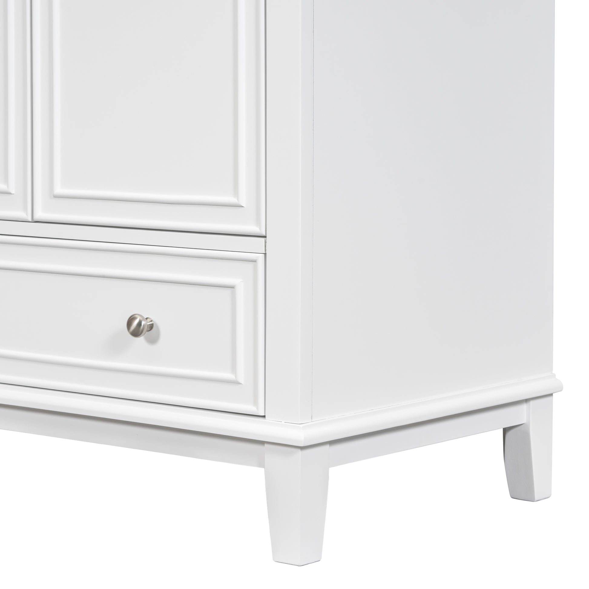 30" Bathroom Vanity With Sink Combo, Multi Functional Bathroom Cabinet With Doors And Drawer, Solid Frame And Mdf Board, White White Solid Wood Mdf