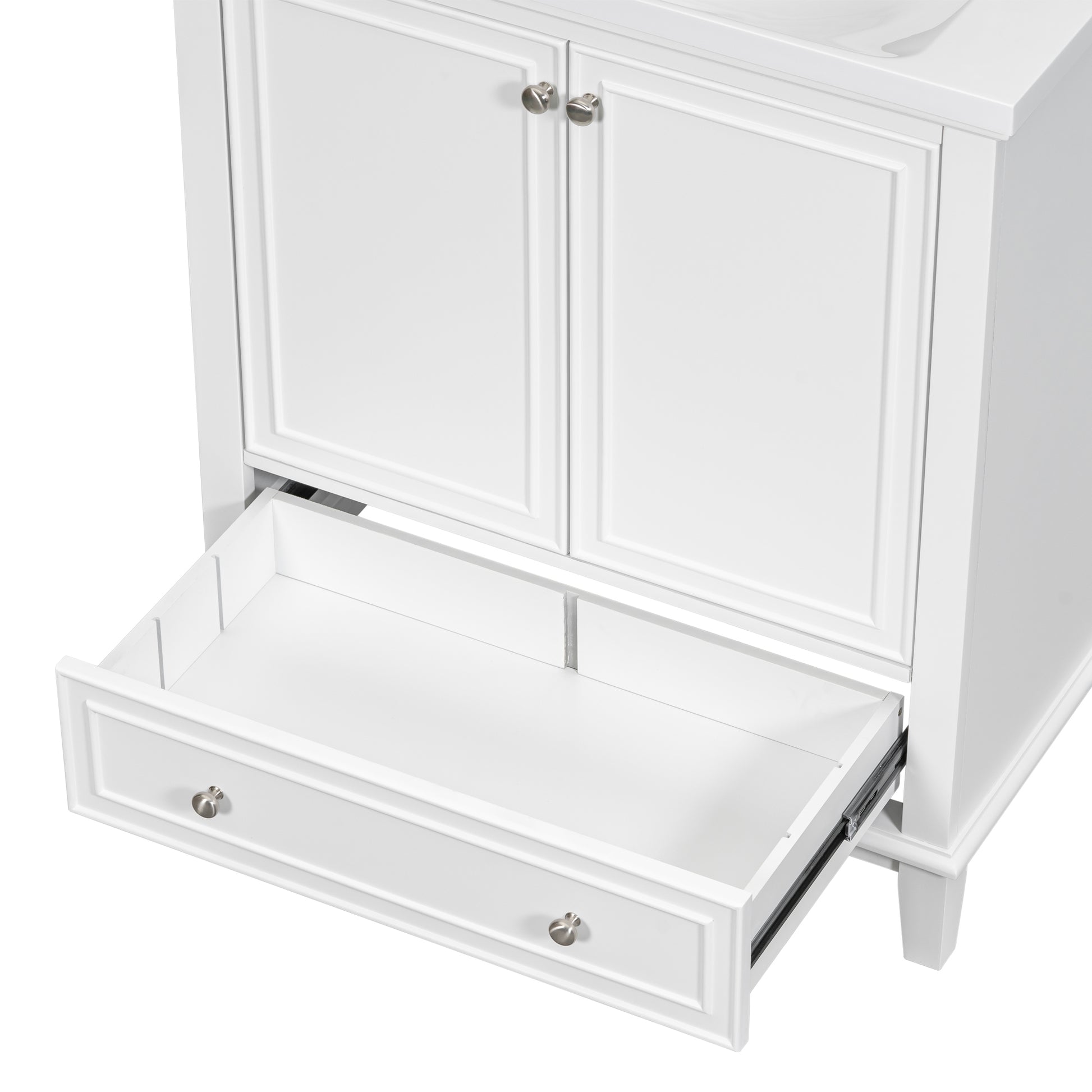 30" Bathroom Vanity With Sink Combo, Multi Functional Bathroom Cabinet With Doors And Drawer, Solid Frame And Mdf Board, White White Solid Wood Mdf