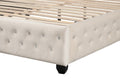 Sophia Crystal Tufted King Bed Made With Wood In Cream Box Spring Not Required King Cream Wood Bedroom Contemporary,Modern Upholstered Velvet Wood