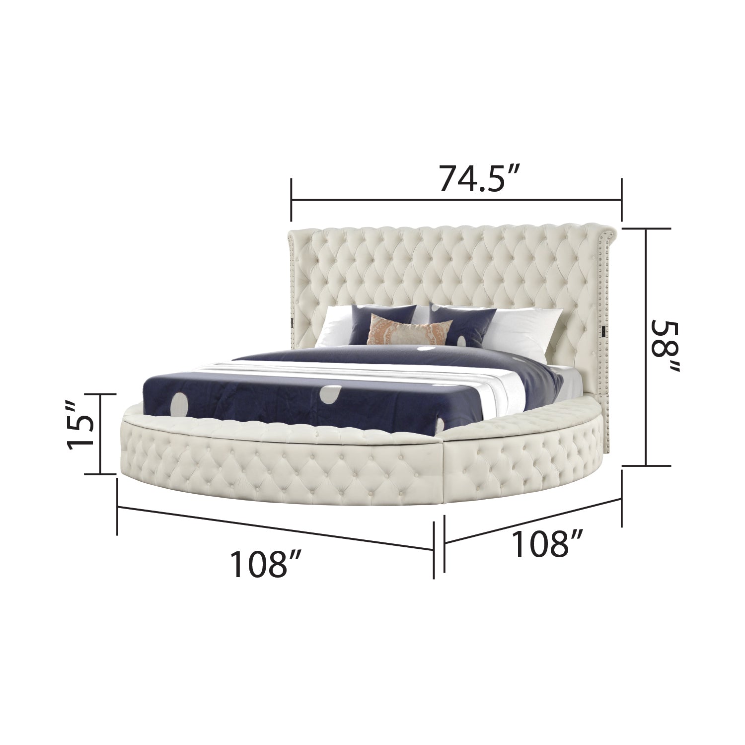 Hazel Modern Style Queen 5Pc Bedroom Set With Usb Ports & Made With Wood In Cream Box Spring Not Required Queen Cream Wood 5 Piece Set Bedroom Bed Included,Chest Included,Dresser Included,Mirror Included,Nightstand Included Modern Upholstered Tufted