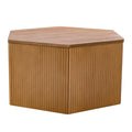 Fluted Hexagon Coffee Table Natural Wood