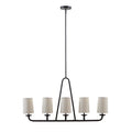 5 Light Linear Chandelier Bronze Polyester