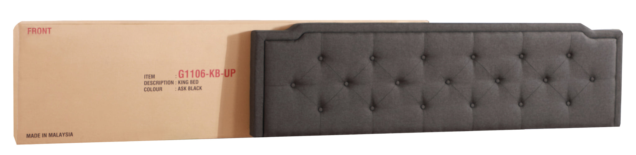 Deb G1106 KB UP King Bed All in One black-foam-fabric