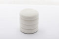 006 Soft Boucle Round Ottoman Footrest Stool,White White Boucle