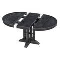 Farmhouse Dining Table Extendable Round Table For Kitchen, Dining Room Black Black Solid Wood Mdf